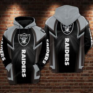 Oakland Raiders Nfl Football Black Gray 3d Hoodie For Men For Women Oakland Raiders All Over Printed Hoodie. Oakland Raiders 3d Shirt - cf3175b608a4