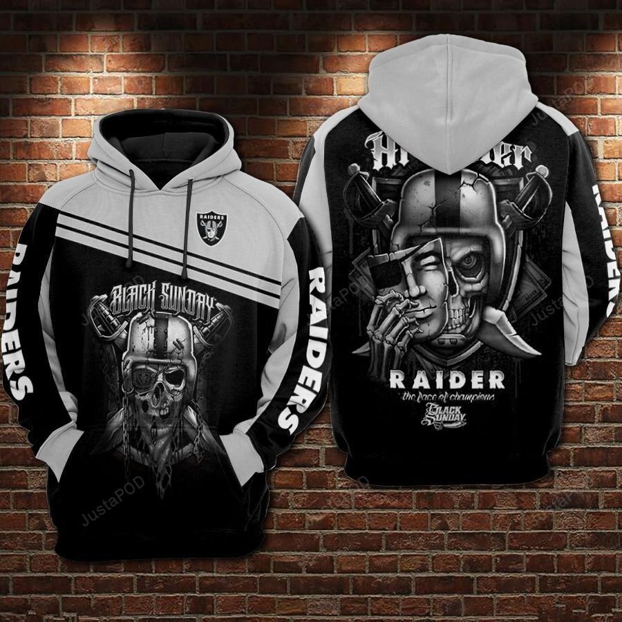 Oakland Raiders Nfl Football Black Sunday Skull 3d Hoodie For Men For Women Oakland Raiders All Over Printed Hoodie. Oakland Raiders 3d Shirt - 83ad2f80e7d8 Oakland Raiders Nfl Football Black Sunday Skull 3d Hoodie For Men For Women Oakland Raiders All Over Printed Hoodie. Oakland Raiders 3d Shirt - 83ad2f80e7d8