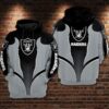 Oakland Raiders Nfl Football Gray 3d Hoodie For Men For Women Oakland Raiders All Over Printed Hoodie. Oakland Raiders 3d Shirt - 9c89f53c1fa1