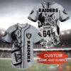 Oakland Raiders Nfl Personalized Baseball Jersey Shirt