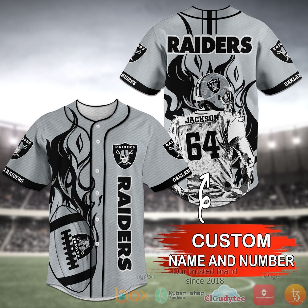 Oakland Raiders Nfl Personalized Baseball Jersey Shirt Oakland Raiders Nfl Personalized Baseball Jersey Shirt