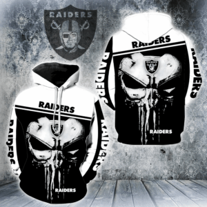 Oakland Raiders Punisher All Over Print 3D Hoodie For Men And Women - 2cd390e2bb3e