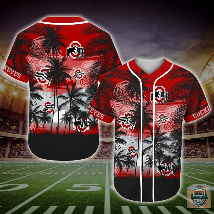 Ohio State Buckeyes Ncaa Palm Tree Baseball Jersey Shirt Ohio State Buckeyes Ncaa Palm Tree Baseball Jersey Shirt
