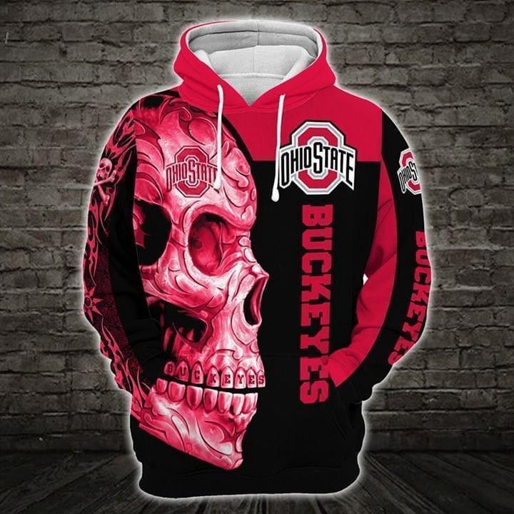 Ohio State Buckeyes Skull 3D Hoodie For Men For Women All Over Printed Hoodie - 44d929f2eae3 Ohio State Buckeyes Skull 3D Hoodie For Men For Women All Over Printed Hoodie - 44d929f2eae3