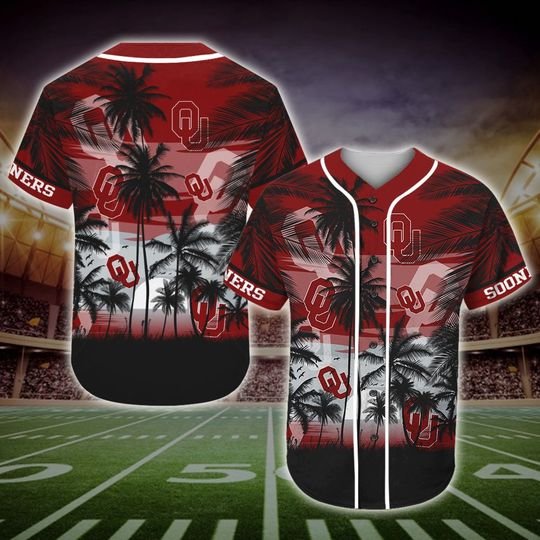 Oklahoma Sooners Tropical Baseball Jersey Oklahoma Sooners Tropical Baseball Jersey