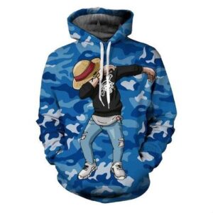 One Piece Luffy Style Zip 3D Hoodie All Over Print - da2f39cf3180