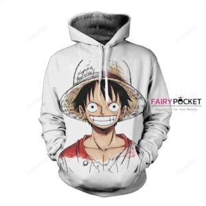 One Piece Monkey D. Luffy White 3D Hoodie For Men Women All Over 3D Printed Hoodie - a9f6f3ccf117