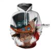 One Piece Monkey D. Luffy White 3D Hoodie For Men Women All Over 3D Printed Hoodie � B - f01c450b9da1