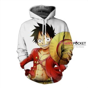 One Piece Monkey D. Luffy White 3D Hoodie For Men Women All Over 3D Printed Hoodie ï¿½ C - c7384c0b7f6d