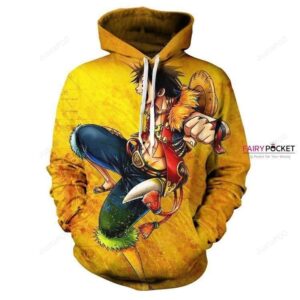 One Piece Monkey D. Luffy Yellow 3D Hoodie For Men Women All Over 3D Printed Hoodie - d95c2068bd1e