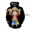 One Piece Young Monkey D. Luffy Black 3D Hoodie For Men Women All Over 3D Printed Hoodie - 692371e35514