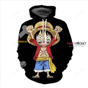 One Piece Young Monkey D. Luffy Black 3D Hoodie For Men Women All Over 3D Printed Hoodie - 692371e35514