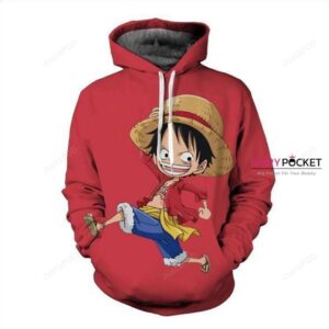One Piece Young Monkey D. Luffy Red 3D Hoodie For Men Women All Over 3D Printed Hoodie - fa08523b34b6