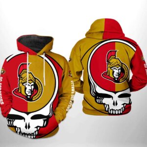 Ottawa Senators NHL Grateful Dead 3D Printed Hoodie/Zipper Hoodie - 6d29e8a9996c