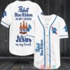Pabst Blue Ribbon In My Veins Jesus In My Heart White Baseball Jersey