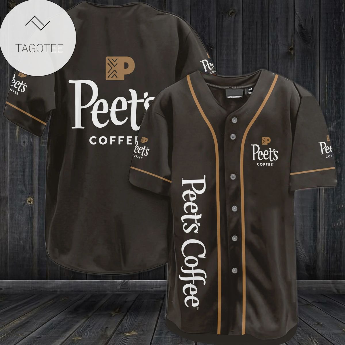 Peet’S Coffee Logo Baseball Jersey Shirt Peet’S Coffee Logo Baseball Jersey Shirt