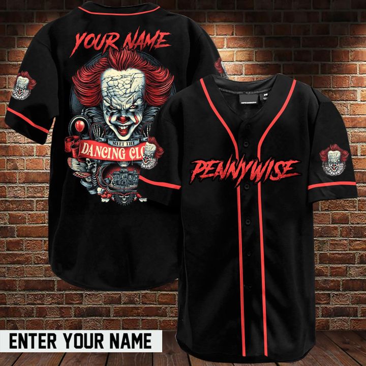 Pennywise Custom Name Baseball Jersey Pennywise Custom Name Baseball Jersey