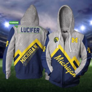 Personalized 05 Michigan Wolverines 3D Hoodie Custom Name 3D All Over Printed Hoodie - 6fd28fea599f