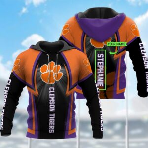 Personalized 3D Hoodie Clemson Tigers Custom Name 3D All Over Printed Hoodie - 34a99cfce5b2