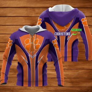 Personalized 3D Hoodie Clemson Tigers Custom Name 3D All Over Printed Hoodie - b612e32594b6