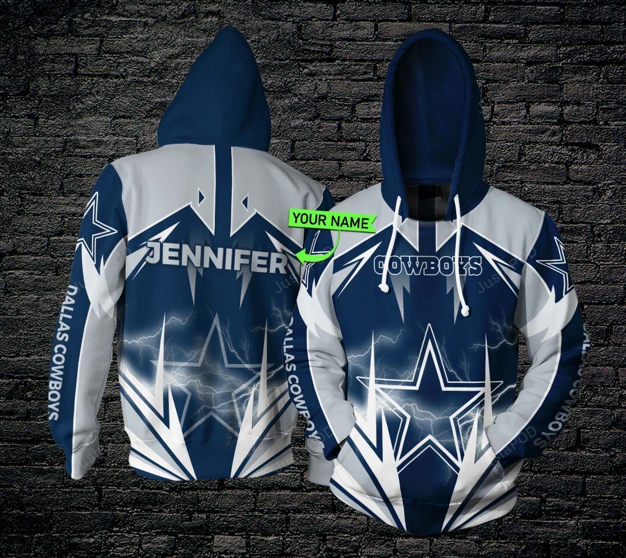 Personalized 3D Hoodie Dallas Cowboys Lightning Custom Name 3D All Over Printed Hoodie - e8d6f10b3174 Personalized 3D Hoodie Dallas Cowboys Lightning Custom Name 3D All Over Printed Hoodie - e8d6f10b3174