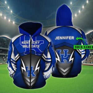 Personalized 3D Hoodie Kentucky Wildcats Custom Name 3D All Over Printed Hoodie - 61539bc9475f