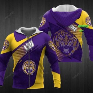 Personalized 3D Hoodie LSU Tigers Football Custom Name 3D All Over Printed Hoodie - 2340bb537a62
