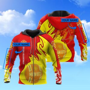 Personalized 3D Hoodie Manchester United Ball Custom Name 3D All Over Printed Hoodie - e611b58250c0