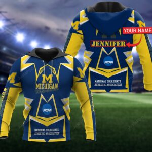 Personalized 3D Hoodie Michigan Wolverines Custom Name 3D All Over Printed Hoodie - f601268dad52