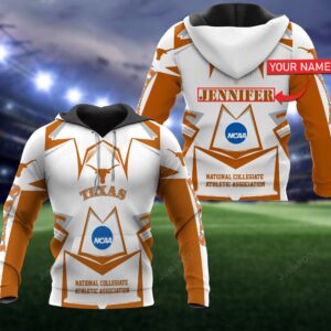 Personalized 3D Hoodie Texas Longhorns Custom Name 3D All Over Printed Hoodie - e6bb2b61cb77