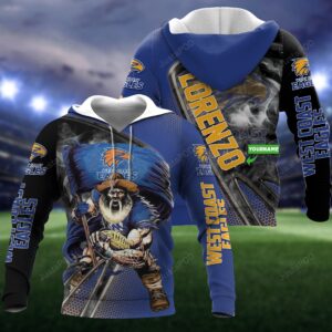 Personalized 3D Hoodie West Coast Eagles Custom Name 3D All Over Printed Hoodie - c8e8acfd3c03