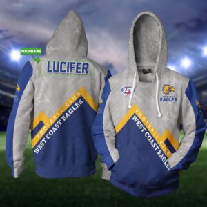 Personalized 3D Hoodie West Coast Eagles Custom Name 3D All Over Printed Hoodie - df62aa31efdf