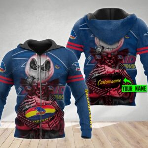 Personalized Adelaide Football Club 3D Hoodie Afl 3D Hoodie Jack Skellington Custom Name 3D All Over Printed Hoodie - 7b1850cd3abd