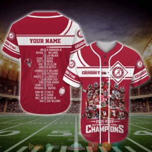 Personalized Alabama Crimson Tide Ncaa1 College Football Playoff 21-22 Members Baseball Jersey Shirt
