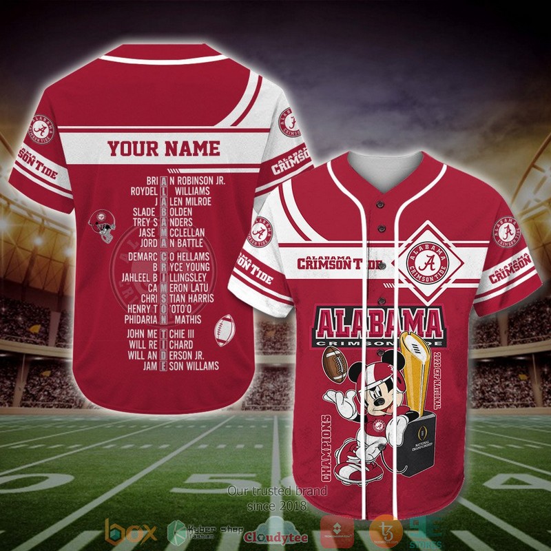 Personalized Alabama Crimson Tide Ncaa1 Mickey College Football Playoff 21-22 Baseball Jersey Shirt Personalized Alabama Crimson Tide Ncaa1 Mickey College Football Playoff 21-22 Baseball Jersey Shirt