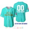 Personalized Alice In Wonderland All Over Print Turquoise Baseball Jersey