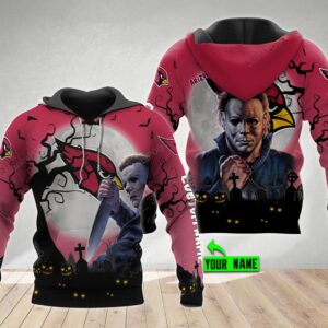Personalized Arizona Cardinals 3D Hoodie NFL 3D Hoodie Michael Myers Halloween Custom Name 3D All Over Printed Hoodie - 0d62a022fb1a
