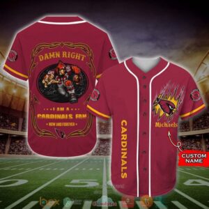Personalized Arizona Cardinals Mascot Nfl Baseball Jersey Shirt