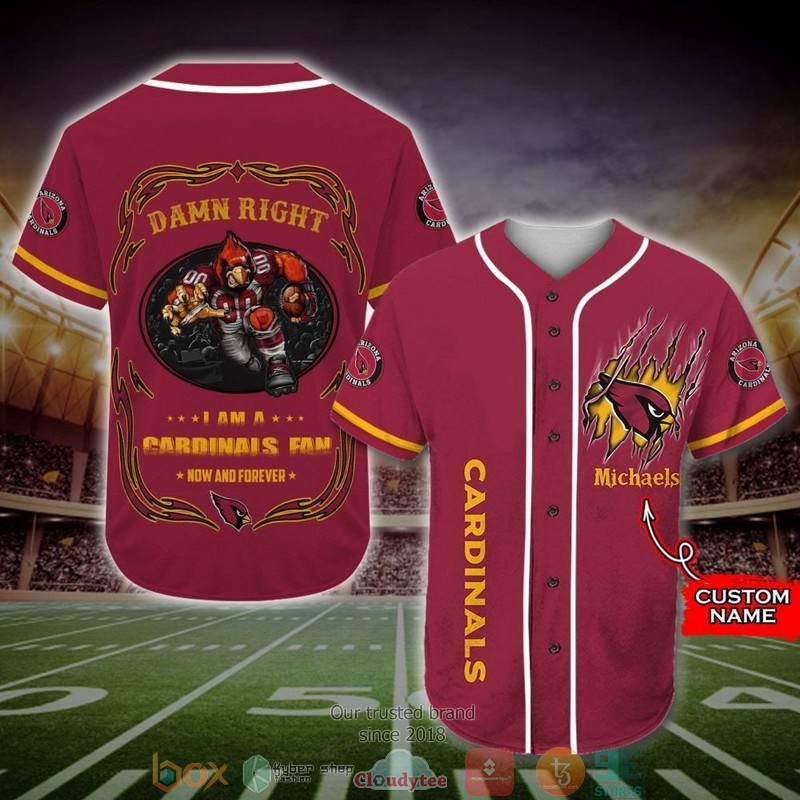 Personalized Arizona Cardinals Mascot Nfl Baseball Jersey Shirt Personalized Arizona Cardinals Mascot Nfl Baseball Jersey Shirt
