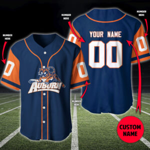 Personalized Auburn Tigers Custom Baseball Jersey