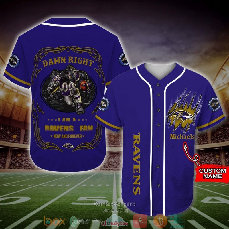 Personalized Baltimore Ravens Mascot Nfl Baseball Jersey Shirt Personalized Baltimore Ravens Mascot Nfl Baseball Jersey Shirt