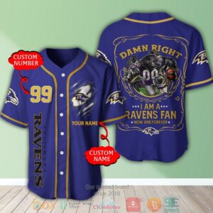 Personalized Baltimore Ravens Nfl I Am A Ravens Fan Baseball Jersey Shirt