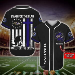 Personalized Baltimore Ravens Nfl Stand For The Flag Baseball Jersey Shirt