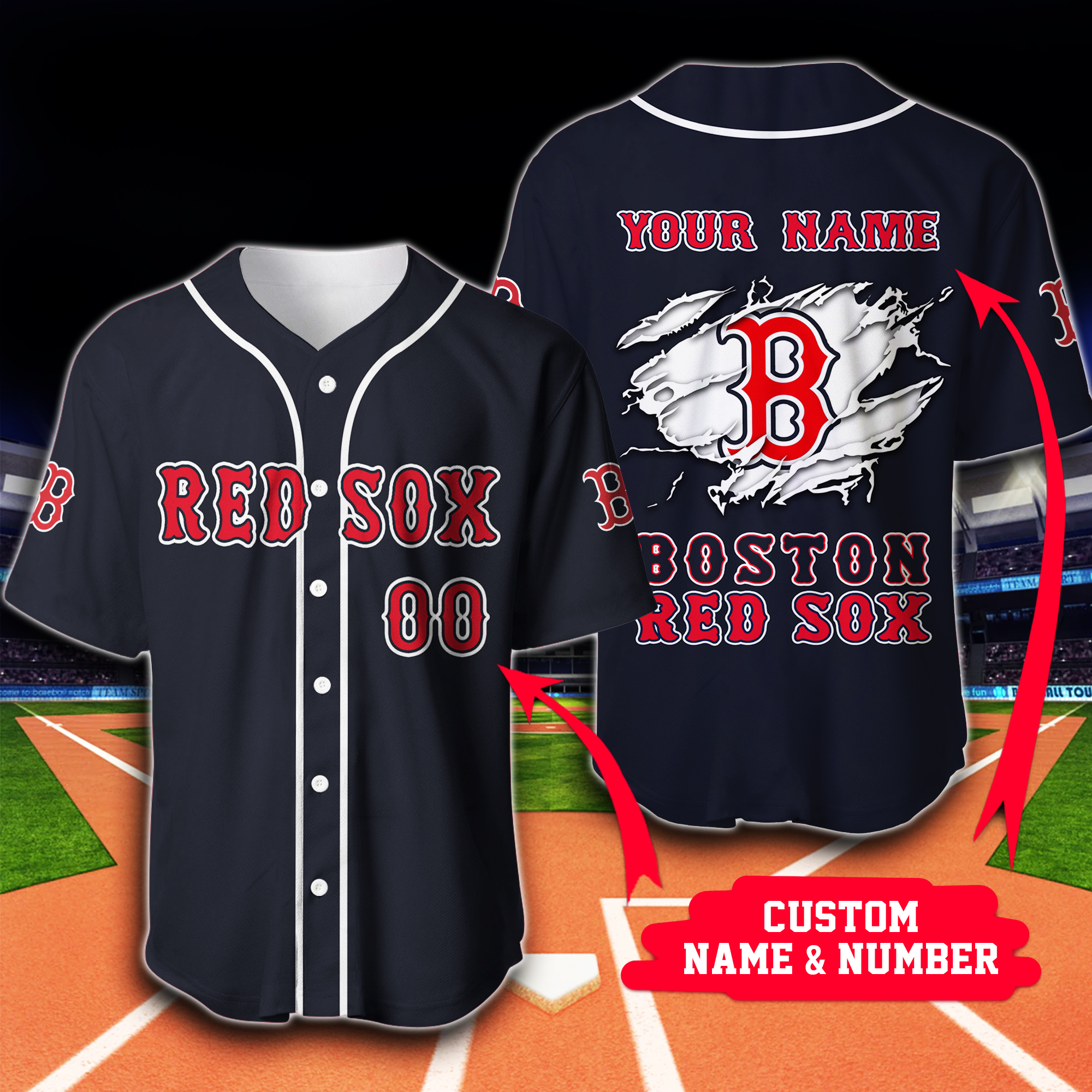 Personalized Boston Red Sox Custom Baseball Jersey Shirt Personalized Boston Red Sox Custom Baseball Jersey Shirt