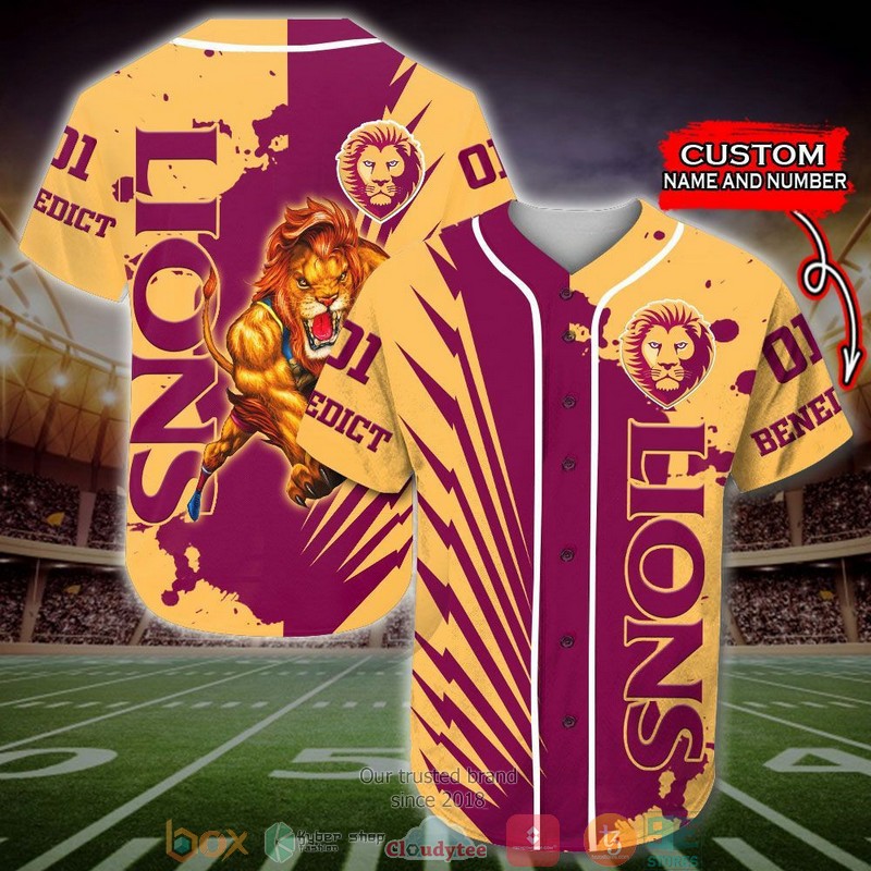 Personalized Brisbane Lions Afl Baseball Jersey Shirt Personalized Brisbane Lions Afl Baseball Jersey Shirt