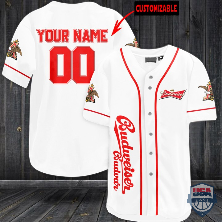 Personalized Budweiser Budvar Baseball Jersey Shirt Personalized Budweiser Budvar Baseball Jersey Shirt