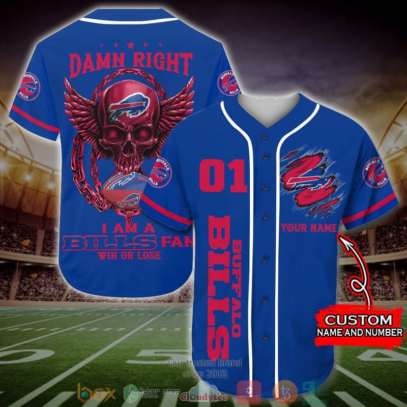 Personalized Buffalo Bills Nfl Wings Skull Baseball Jersey Shirt Personalized Buffalo Bills Nfl Wings Skull Baseball Jersey Shirt