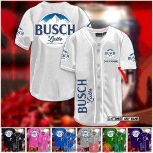 Personalized Busch Latte Brewed In Usa Baseball Jersey