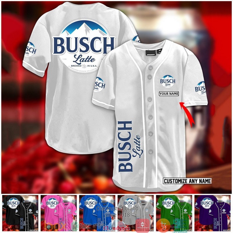 Personalized Busch Latte Brewed In Usa Baseball Jersey Personalized Busch Latte Brewed In Usa Baseball Jersey