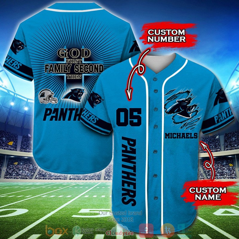 Personalized Carolina Panthers Nfl God First Family Second Then Baseball Jersey Shirt Personalized Carolina Panthers Nfl God First Family Second Then Baseball Jersey Shirt